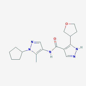 N-(1-cyclopentyl-5-methylpyrazol-4-yl)-5-(oxolan-3-yl)-1H-pyrazole-4-carboxamide