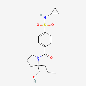 N-cyclopropyl-4-[2-(hydroxymethyl)-2-propylpyrrolidine-1-carbonyl]benzenesulfonamide