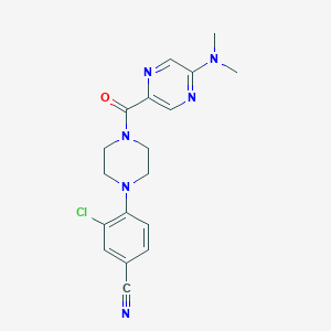 3-Chloro-4-[4-[5-(dimethylamino)pyrazine-2-carbonyl]piperazin-1-yl]benzonitrile