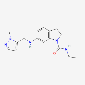 N-ethyl-6-[1-(2-methylpyrazol-3-yl)ethylamino]-2,3-dihydroindole-1-carboxamide