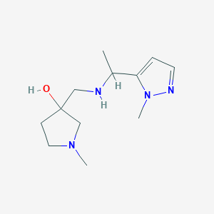 1-Methyl-3-[[1-(2-methylpyrazol-3-yl)ethylamino]methyl]pyrrolidin-3-ol