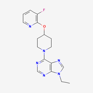 9-Ethyl-6-[4-(3-fluoropyridin-2-yl)oxypiperidin-1-yl]purine