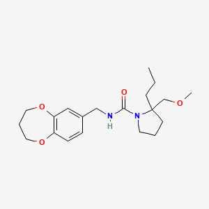 N-(3,4-dihydro-2H-1,5-benzodioxepin-7-ylmethyl)-2-(methoxymethyl)-2-propylpyrrolidine-1-carboxamide