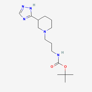 tert-butyl N-[3-[3-(1H-1,2,4-triazol-5-yl)piperidin-1-yl]propyl]carbamate