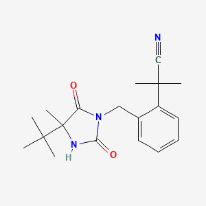 2-[2-[(4-Tert-butyl-4-methyl-2,5-dioxoimidazolidin-1-yl)methyl]phenyl]-2-methylpropanenitrile