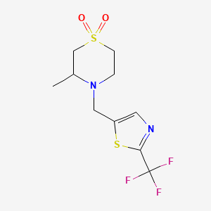 3-Methyl-4-[[2-(trifluoromethyl)-1,3-thiazol-5-yl]methyl]-1,4-thiazinane 1,1-dioxide