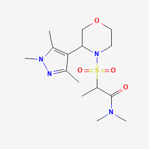 N,N-dimethyl-2-[3-(1,3,5-trimethylpyrazol-4-yl)morpholin-4-yl]sulfonylpropanamide