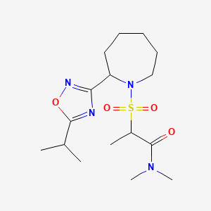 N,N-dimethyl-2-[2-(5-propan-2-yl-1,2,4-oxadiazol-3-yl)azepan-1-yl]sulfonylpropanamide