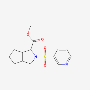 methyl 2-(6-methylpyridin-3-yl)sulfonyl-3,3a,4,5,6,6a-hexahydro-1H-cyclopenta[c]pyrrole-3-carboxylate