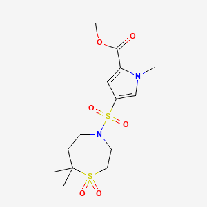 Methyl 4-[(7,7-dimethyl-1,1-dioxo-1,4-thiazepan-4-yl)sulfonyl]-1-methylpyrrole-2-carboxylate