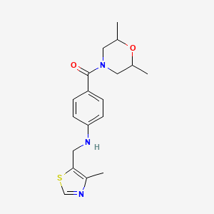 (2,6-Dimethylmorpholin-4-yl)-[4-[(4-methyl-1,3-thiazol-5-yl)methylamino]phenyl]methanone