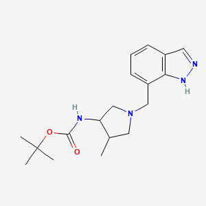 tert-butyl N-[1-(1H-indazol-7-ylmethyl)-4-methylpyrrolidin-3-yl]carbamate