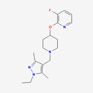 2-[1-[(1-Ethyl-3,5-dimethylpyrazol-4-yl)methyl]piperidin-4-yl]oxy-3-fluoropyridine