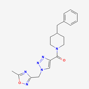 (4-Benzylpiperidin-1-yl)-[1-[(5-methyl-1,2,4-oxadiazol-3-yl)methyl]triazol-4-yl]methanone