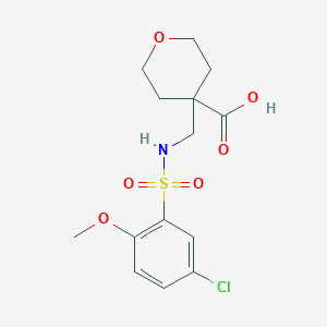 4-[[(5-Chloro-2-methoxyphenyl)sulfonylamino]methyl]oxane-4-carboxylic acid