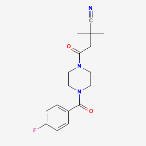 4-[4-(4-Fluorobenzoyl)piperazin-1-yl]-2,2-dimethyl-4-oxobutanenitrile