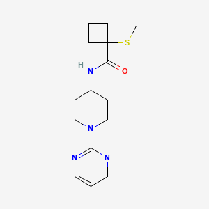 1-methylsulfanyl-N-(1-pyrimidin-2-ylpiperidin-4-yl)cyclobutane-1-carboxamide