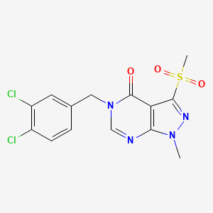 5-[(3,4-Dichlorophenyl)methyl]-1-methyl-3-methylsulfonylpyrazolo[3,4-d]pyrimidin-4-one