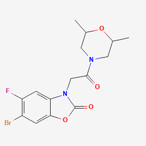 6-Bromo-3-[2-(2,6-dimethylmorpholin-4-yl)-2-oxoethyl]-5-fluoro-1,3-benzoxazol-2-one