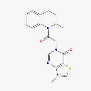 7-methyl-3-[2-(2-methyl-3,4-dihydro-2H-quinolin-1-yl)-2-oxoethyl]thieno[3,2-d]pyrimidin-4-one