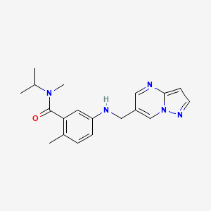 N,2-dimethyl-N-propan-2-yl-5-(pyrazolo[1,5-a]pyrimidin-6-ylmethylamino)benzamide