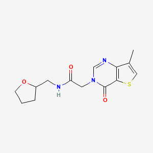 2-(7-methyl-4-oxothieno[3,2-d]pyrimidin-3-yl)-N-(oxolan-2-ylmethyl)acetamide