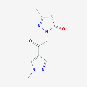 5-Methyl-3-[2-(1-methylpyrazol-4-yl)-2-oxoethyl]-1,3,4-thiadiazol-2-one