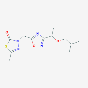 5-Methyl-3-[[3-[1-(2-methylpropoxy)ethyl]-1,2,4-oxadiazol-5-yl]methyl]-1,3,4-thiadiazol-2-one