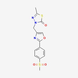 5-Methyl-3-[[2-(4-methylsulfonylphenyl)-1,3-oxazol-4-yl]methyl]-1,3,4-thiadiazol-2-one