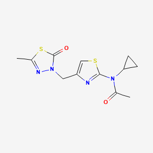 N-cyclopropyl-N-[4-[(5-methyl-2-oxo-1,3,4-thiadiazol-3-yl)methyl]-1,3-thiazol-2-yl]acetamide