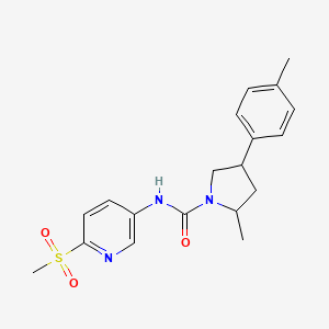 2-methyl-4-(4-methylphenyl)-N-(6-methylsulfonylpyridin-3-yl)pyrrolidine-1-carboxamide