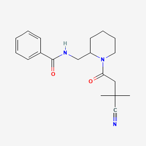 N-[[1-(3-cyano-3-methylbutanoyl)piperidin-2-yl]methyl]benzamide