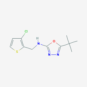 5-tert-butyl-N-[(3-chlorothiophen-2-yl)methyl]-1,3,4-oxadiazol-2-amine