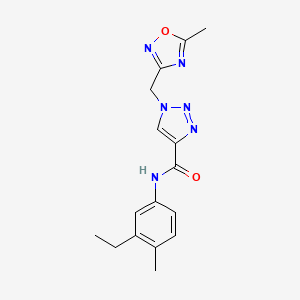 N-(3-ethyl-4-methylphenyl)-1-[(5-methyl-1,2,4-oxadiazol-3-yl)methyl]triazole-4-carboxamide