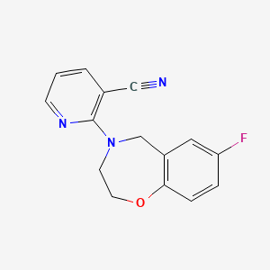 2-(7-fluoro-3,5-dihydro-2H-1,4-benzoxazepin-4-yl)pyridine-3-carbonitrile