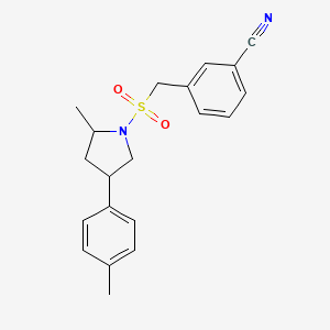 3-[[2-Methyl-4-(4-methylphenyl)pyrrolidin-1-yl]sulfonylmethyl]benzonitrile