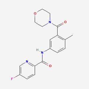 5-fluoro-N-[4-methyl-3-(morpholine-4-carbonyl)phenyl]pyridine-2-carboxamide