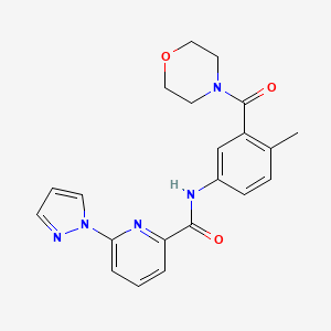 N-[4-methyl-3-(morpholine-4-carbonyl)phenyl]-6-pyrazol-1-ylpyridine-2-carboxamide