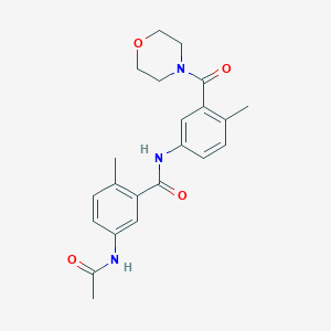 5-acetamido-2-methyl-N-[4-methyl-3-(morpholine-4-carbonyl)phenyl]benzamide