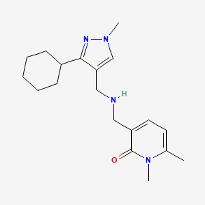 3-[[(3-Cyclohexyl-1-methylpyrazol-4-yl)methylamino]methyl]-1,6-dimethylpyridin-2-one