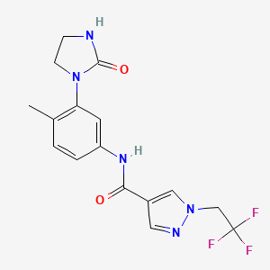 N-[4-methyl-3-(2-oxoimidazolidin-1-yl)phenyl]-1-(2,2,2-trifluoroethyl)pyrazole-4-carboxamide