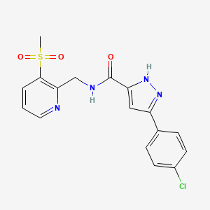 3-(4-chlorophenyl)-N-[(3-methylsulfonylpyridin-2-yl)methyl]-1H-pyrazole-5-carboxamide