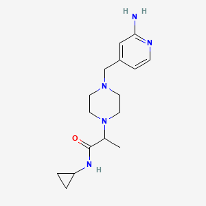 2-[4-[(2-aminopyridin-4-yl)methyl]piperazin-1-yl]-N-cyclopropylpropanamide