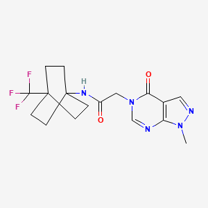 2-(1-methyl-4-oxopyrazolo[3,4-d]pyrimidin-5-yl)-N-[4-(trifluoromethyl)-1-bicyclo[2.2.2]octanyl]acetamide