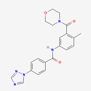 N-[4-methyl-3-(morpholine-4-carbonyl)phenyl]-4-(1,2,4-triazol-1-yl)benzamide