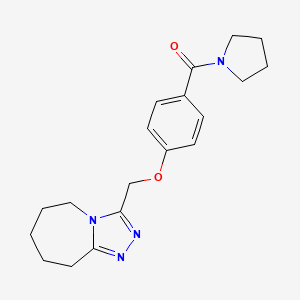 molecular formula C19H24N4O2 B7214297 pyrrolidin-1-yl-[4-(6,7,8,9-tetrahydro-5H-[1,2,4]triazolo[4,3-a]azepin-3-ylmethoxy)phenyl]methanone 