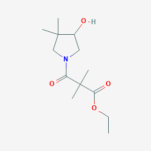 molecular formula C13H23NO4 B7216007 Ethyl 3-(4-hydroxy-3,3-dimethylpyrrolidin-1-yl)-2,2-dimethyl-3-oxopropanoate 