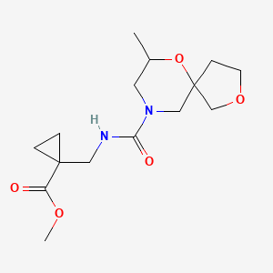 molecular formula C15H24N2O5 B7217109 Methyl 1-[[(7-methyl-2,6-dioxa-9-azaspiro[4.5]decane-9-carbonyl)amino]methyl]cyclopropane-1-carboxylate 