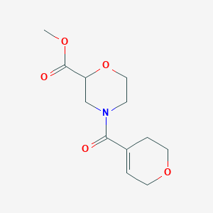 molecular formula C12H17NO5 B7217267 methyl 4-(3,6-dihydro-2H-pyran-4-carbonyl)morpholine-2-carboxylate 