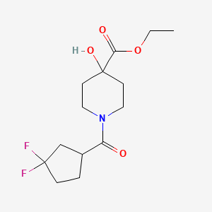 molecular formula C14H21F2NO4 B7218393 Ethyl 1-(3,3-difluorocyclopentanecarbonyl)-4-hydroxypiperidine-4-carboxylate 